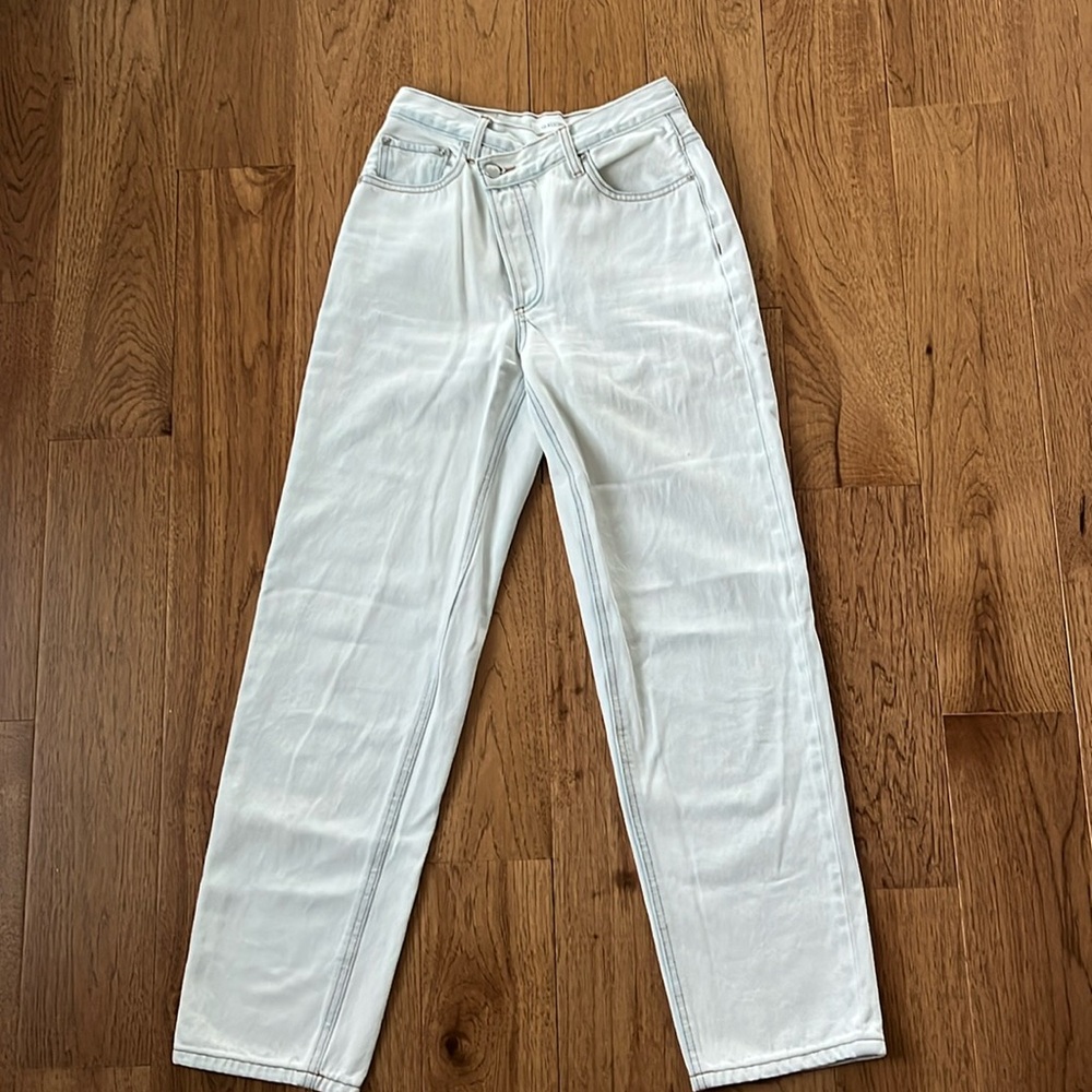 Glassons crossover denim jean light blue wash us xs 2
